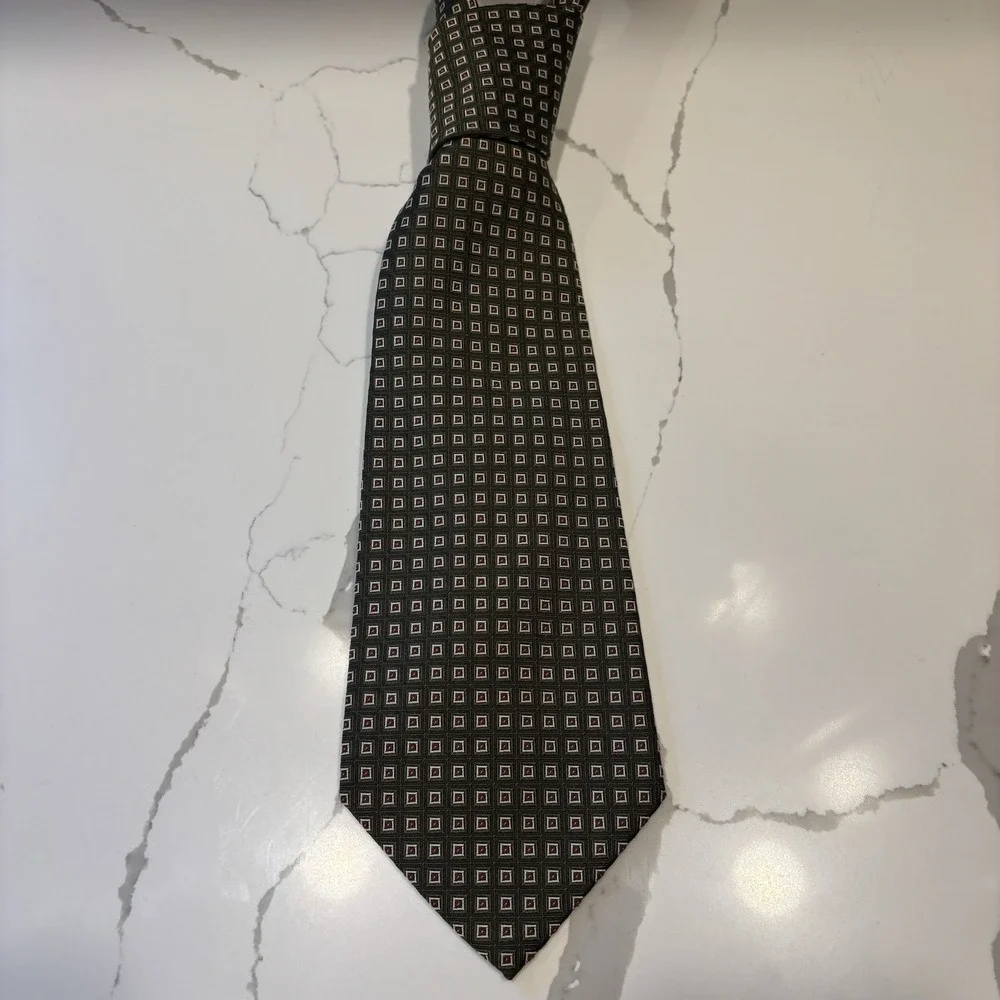 Vintage Polo Ralph Lauren Mens Neck Tie Neat Geometric Medallion Motif 90s USA